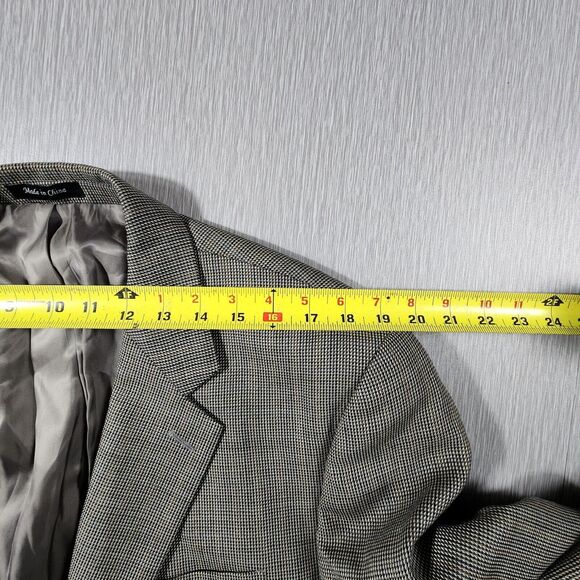 Chaps Ralph Lauren Mens Blazer Sport Coat Wool Houndstooth 44L - Picture 12 of 13